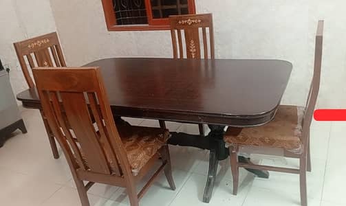Solid Wood Dining Table with 4 Chairs for Sale