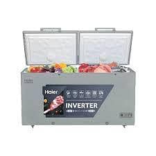 haier double door deep freezer