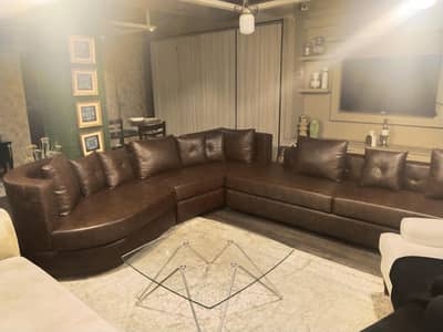 l shap sofa poushish leather right