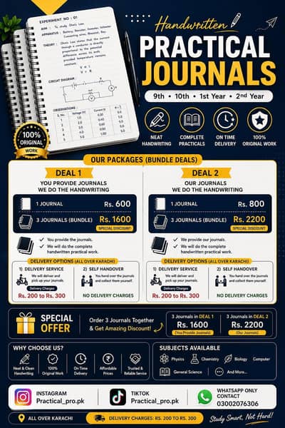 Practicals and any writing work