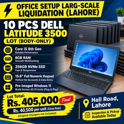 10x Dell Latitude 3500 | i5 8th Gen, 8GB RAM, 256GB SSD, 15.6" numpad