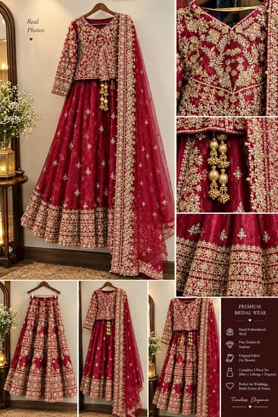 Premium Maroon Bridal Lehenga – Worn Once Only