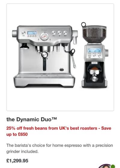 Dual boiler Sage 920bes