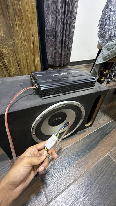 kenwood woofer with box + seavey amplifier