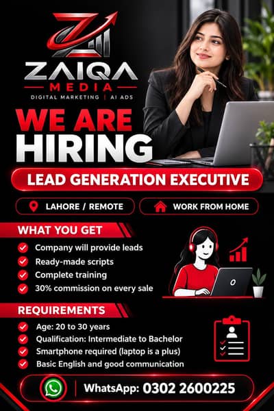 Lead Generation Executive Required | Lahore / Remote | Work From Home