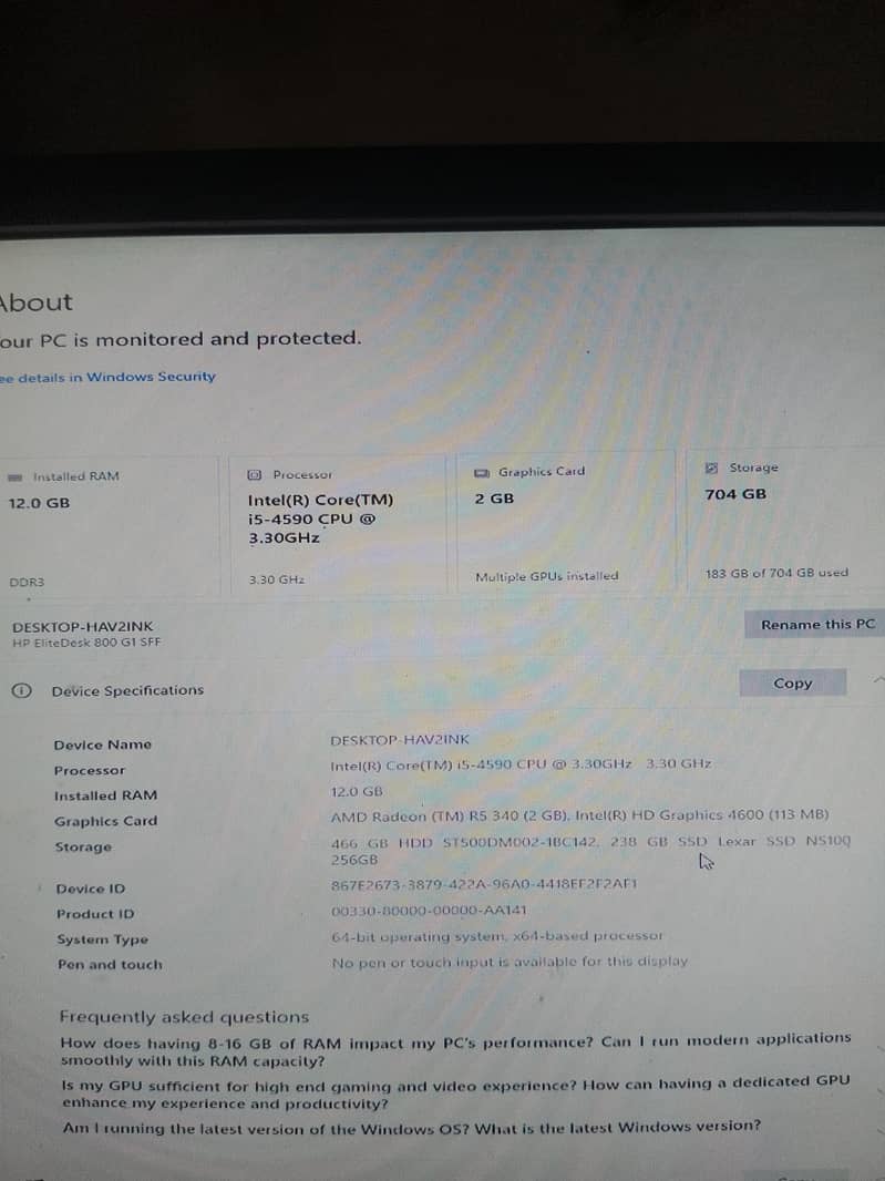 HP PC desktop 0