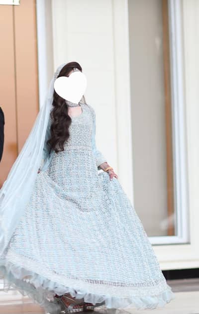 Chiffon bridal Maxi Ice blue color