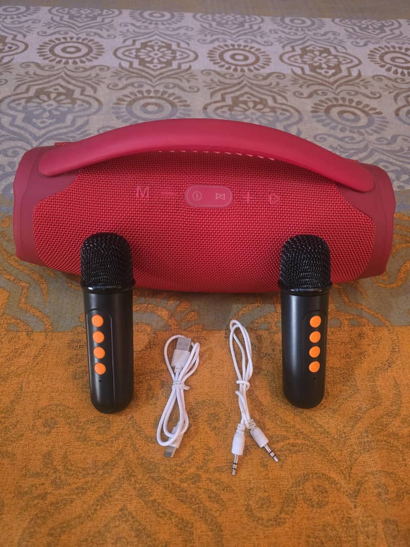 JBL پورٹیبل بلوٹوتھ اسپیکر 2 وائرلیس مائیکروفون کے ساتھ - بالکل نیا 5