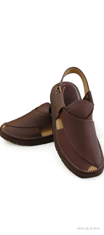 Original Kaptaan Peshawari Chappal Brown - Pezaar Mahal