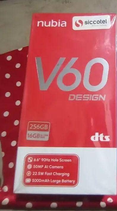 Zte nubia V60 Design 6/256 gb. condition 10/8 complete box accessories