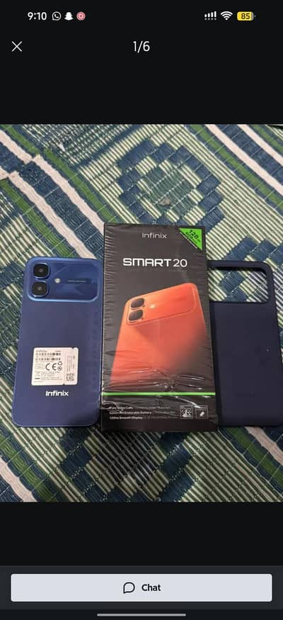 infinix smart 20 128gb clean set 10 by 10 complete box 10 month warnty