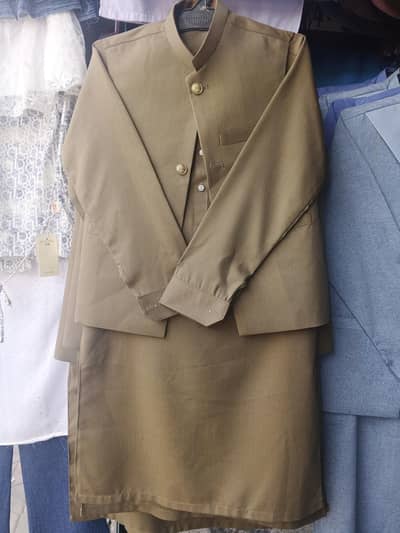 stylish 3 PC shalwar qamiz with matching waistcoat premium quality