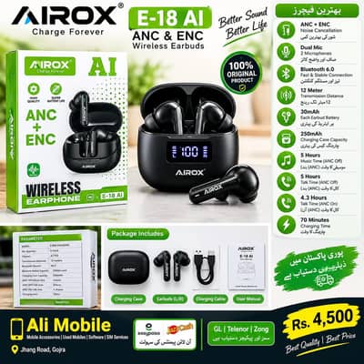 Airox E-18 AI Wireless Earbuds ANC ENC – Brand New