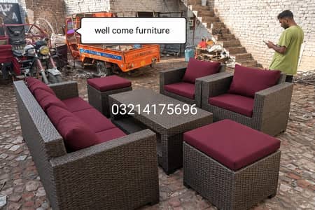 OUTDOOR GARDEN RATTAN UPVC FURNITURE SOFA SET CHAIRS TABLE UMBRELLA
