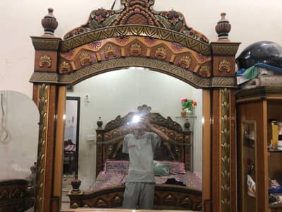 Beautiful Wooden Bedroom Furniture Set – Dressing Mirror & Cabinet