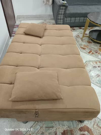 Sofa Cum Bed and Dining Table with 4 Chairs