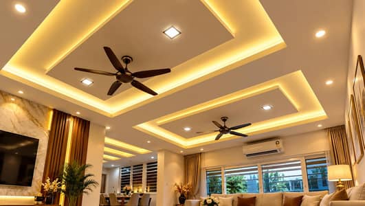 POP Chalk Ceiling | Media Wall | Wall Moulding | Sialkot