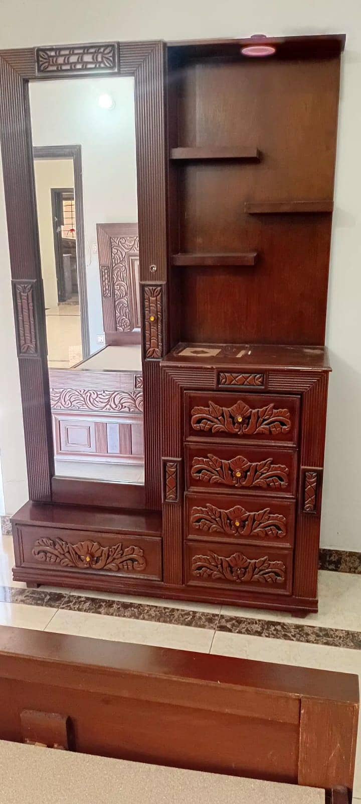 double bed with side tables and dressing table 5