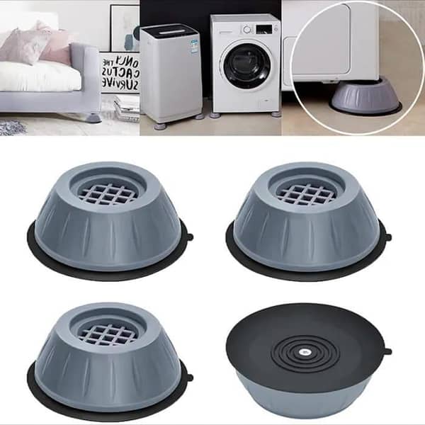 T  4Pcs Washing Machine Floor Mat Elasticity Earth Protectors Furniture Anti Vibration Rubber Feet Pads Non Slip Shock Proof Washing Machine Shock Absorption And Anti Shake Foot Pad For Washing Machine Support Prevent Moving Shaking Walking Universal Size