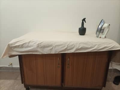 Wooden Cabinet Ironing Board with Storage