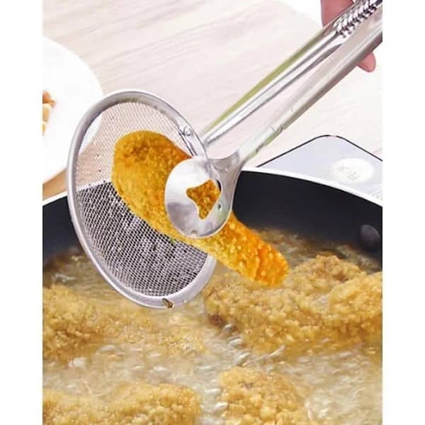 T  Multi-functional 2 in 1 Fry Tool Filter Spoon Strainer With Clip