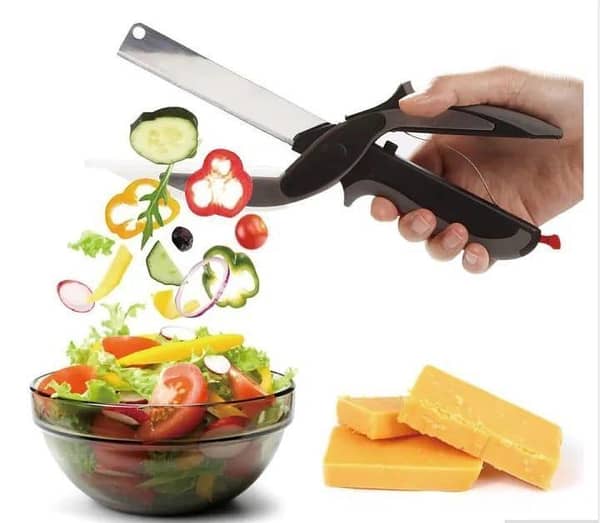 T  2 in 1 Stainless Steel Kitchen Knife Shears Vegetable Slicer