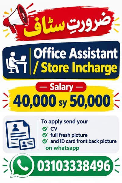 Store Incharge Required