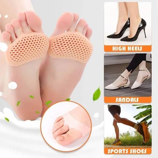 T  1 Pair (2PCS) Silicone Honeycomb Foot Pads Forefoot Insole Shoes High Heel Soft Insert Non-slip Feet Protection Ladies Pain Relief Foot Care