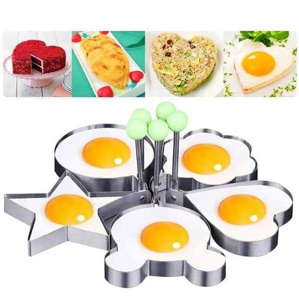 T   4 pcs Stainless Steel Egg Molds Set