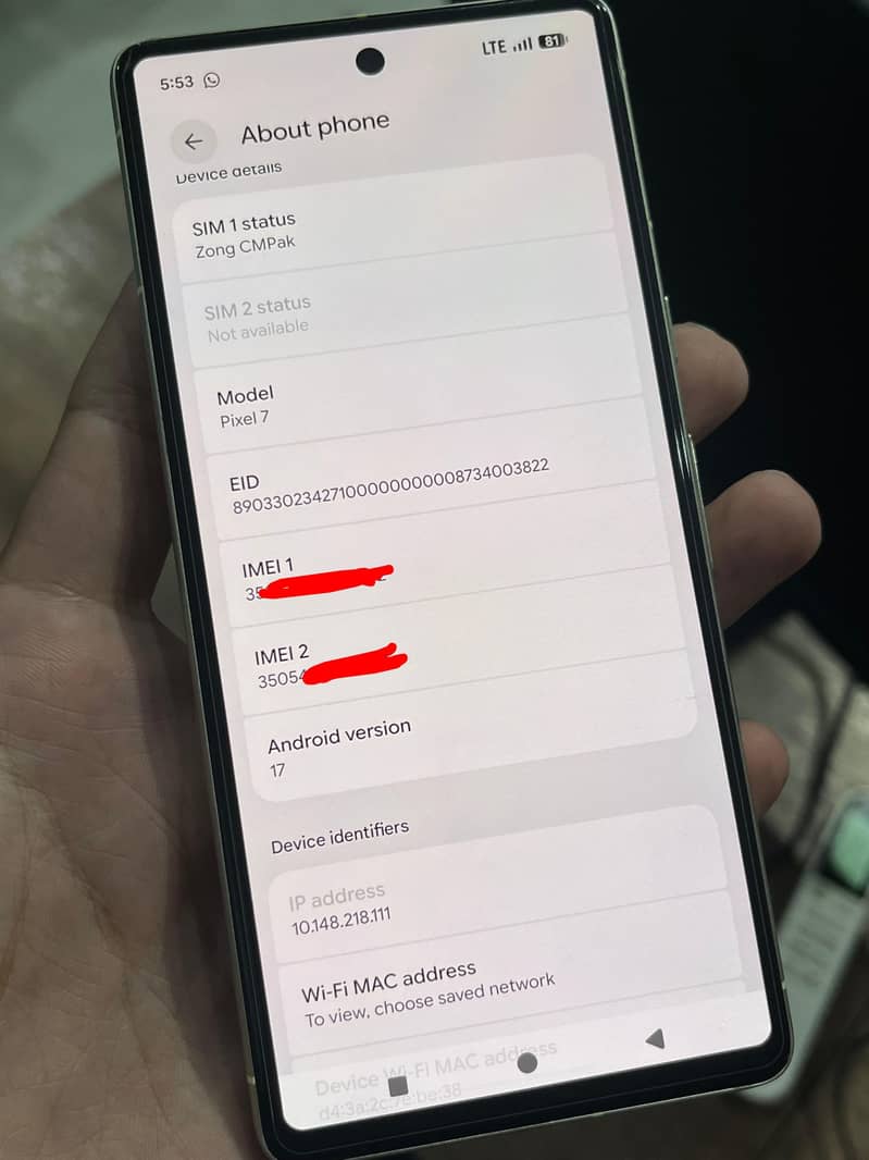 Google Pixel 7 - PTA 4