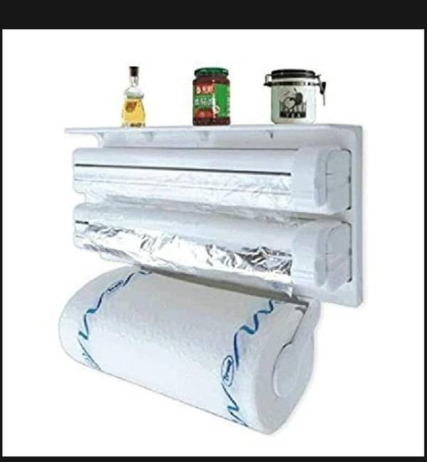 T   Triple Paper Dispenser Cling Film Wrap Aluminum Foil & Kitchen Roll