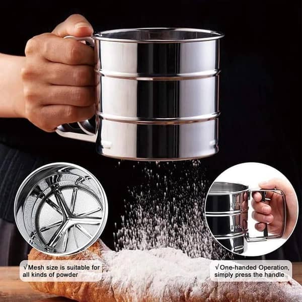 T  Hand Press Stainless Steel Flour Swifter