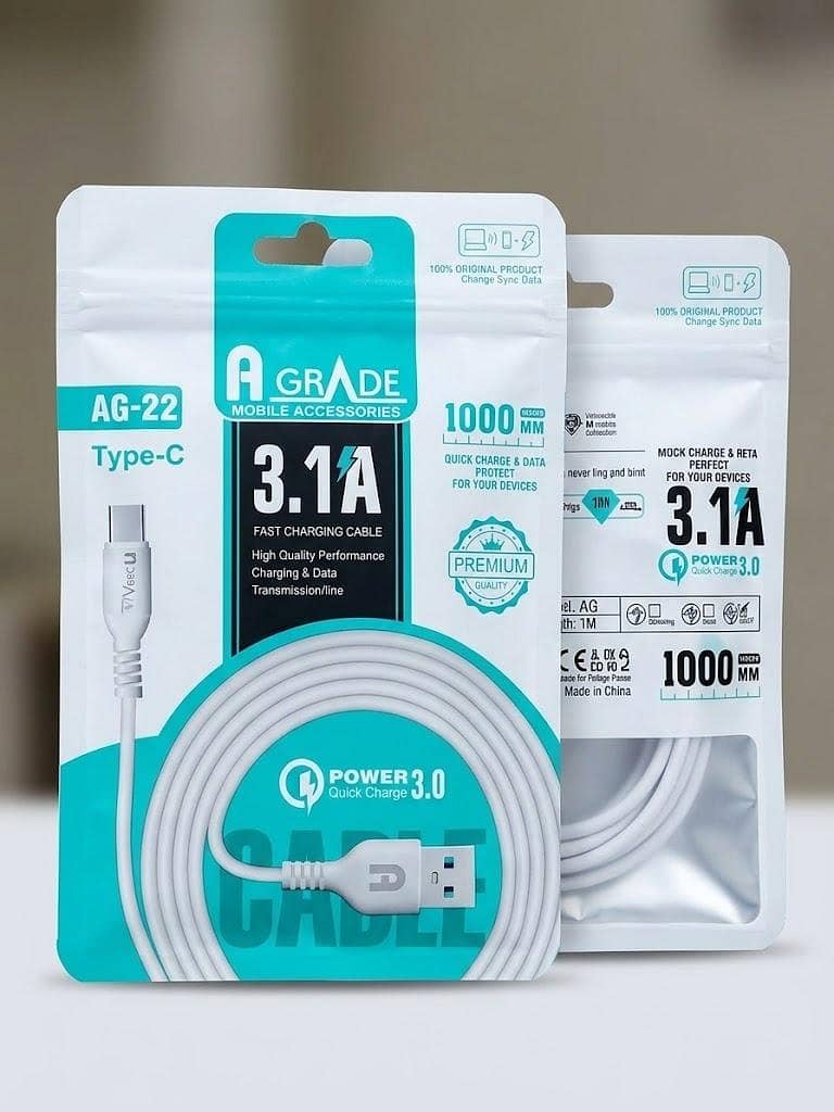 A Grade 3.1A C- type data cable 0