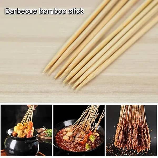 T   Pack Of 50 Wooden Skewers Sticks Bbq Shashlik Sticks - Small