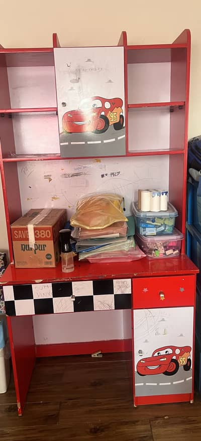 Kids wardrobe and study table
