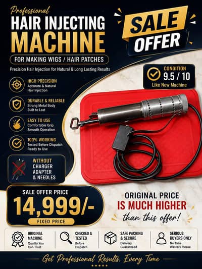 Hair injection machine for hair patches, making wigs