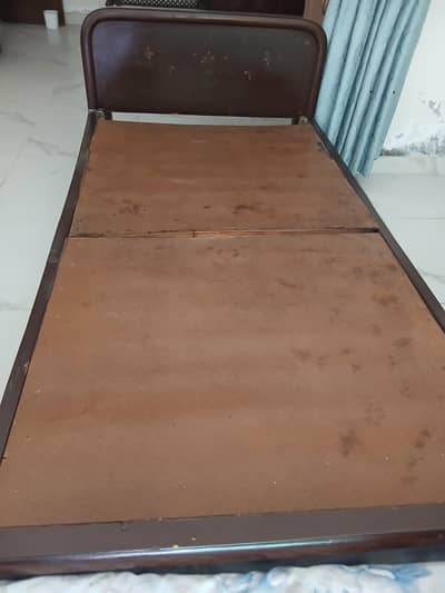 Wooden Single Bed with 2 MoltyFoam