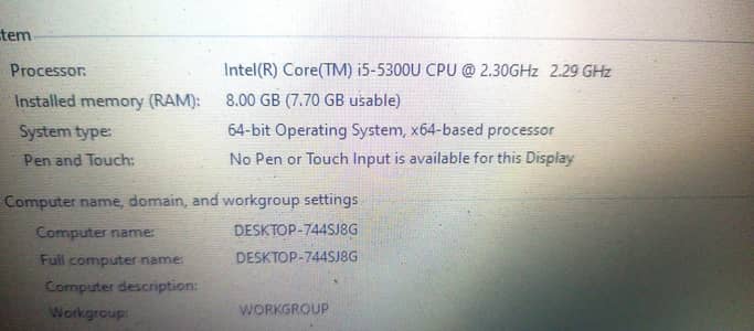 lenovo thinkpad x250 i5  5th generation