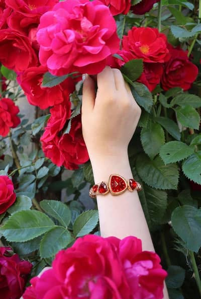 timees red triangle luxury watch for woman. brand new