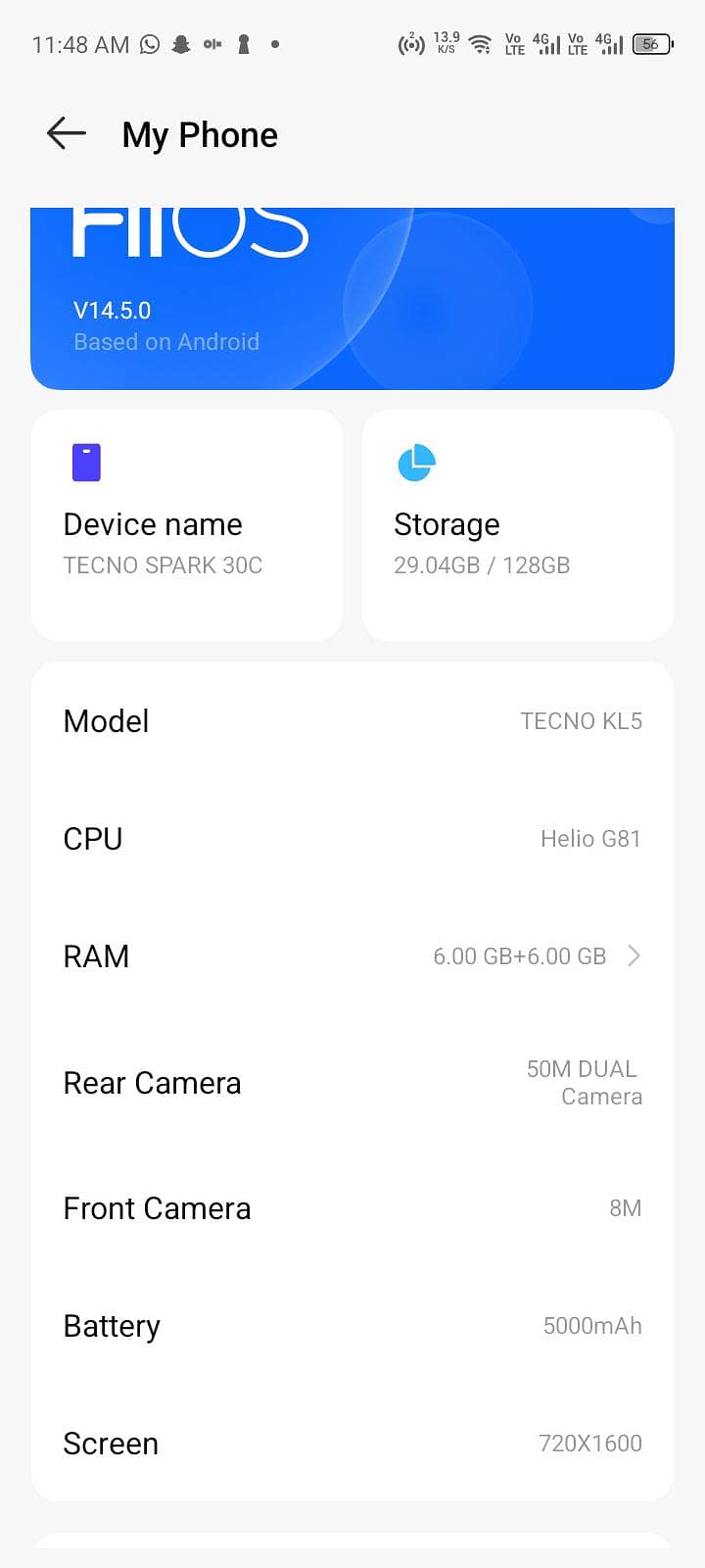 Tecno Spark 20C 0