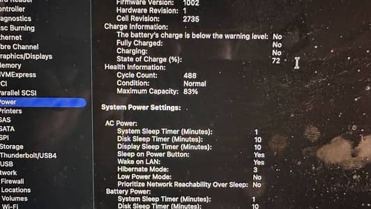 Macbook M1 Aie 2020 8GB/256GBb 83% Battery 488 Cycles
