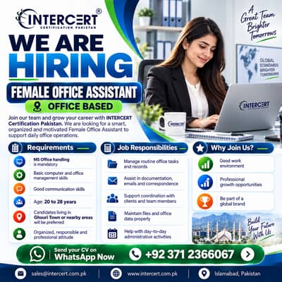 Urgently Hiring Female Office Assistant