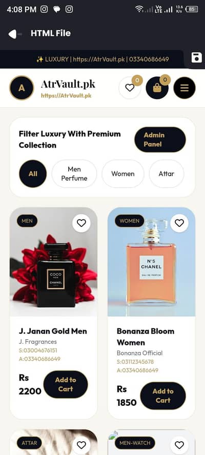 ecommrenece website for sale in 85000 pkr