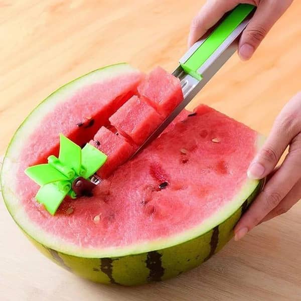 T  Amazing Watermelon Slicer - Stainless Steel Food Grade New Windmill Watermelon Cutter