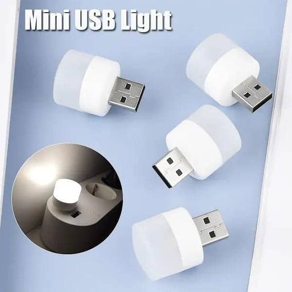 T  Mini USB LED Light Bulbs USB Plug Lamp Computer Mobile Power Bank Small Book Lamp LED Eye Protection Reading Light Desk Lighting - White
