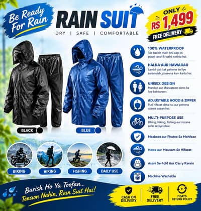 Heavy-Duty Waterproof Rain Suit – 2-Piece