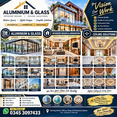 Aluminium & Glass  Ceiling Solutions