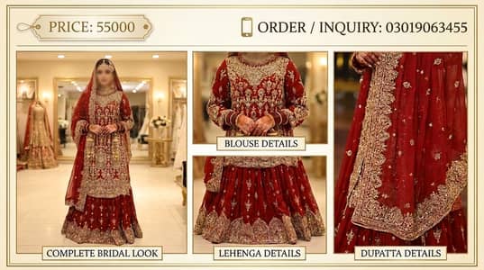 Luxury Red Bridal Lehenga 2026 | Pakistani Bridal Dress  Golden Work