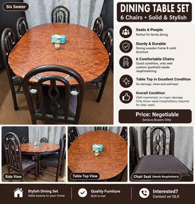 Dining table with 6 chairs