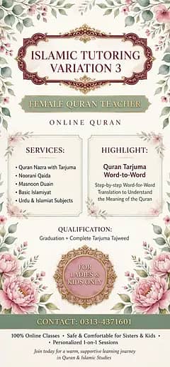 Quran Teacher for kids and femal
